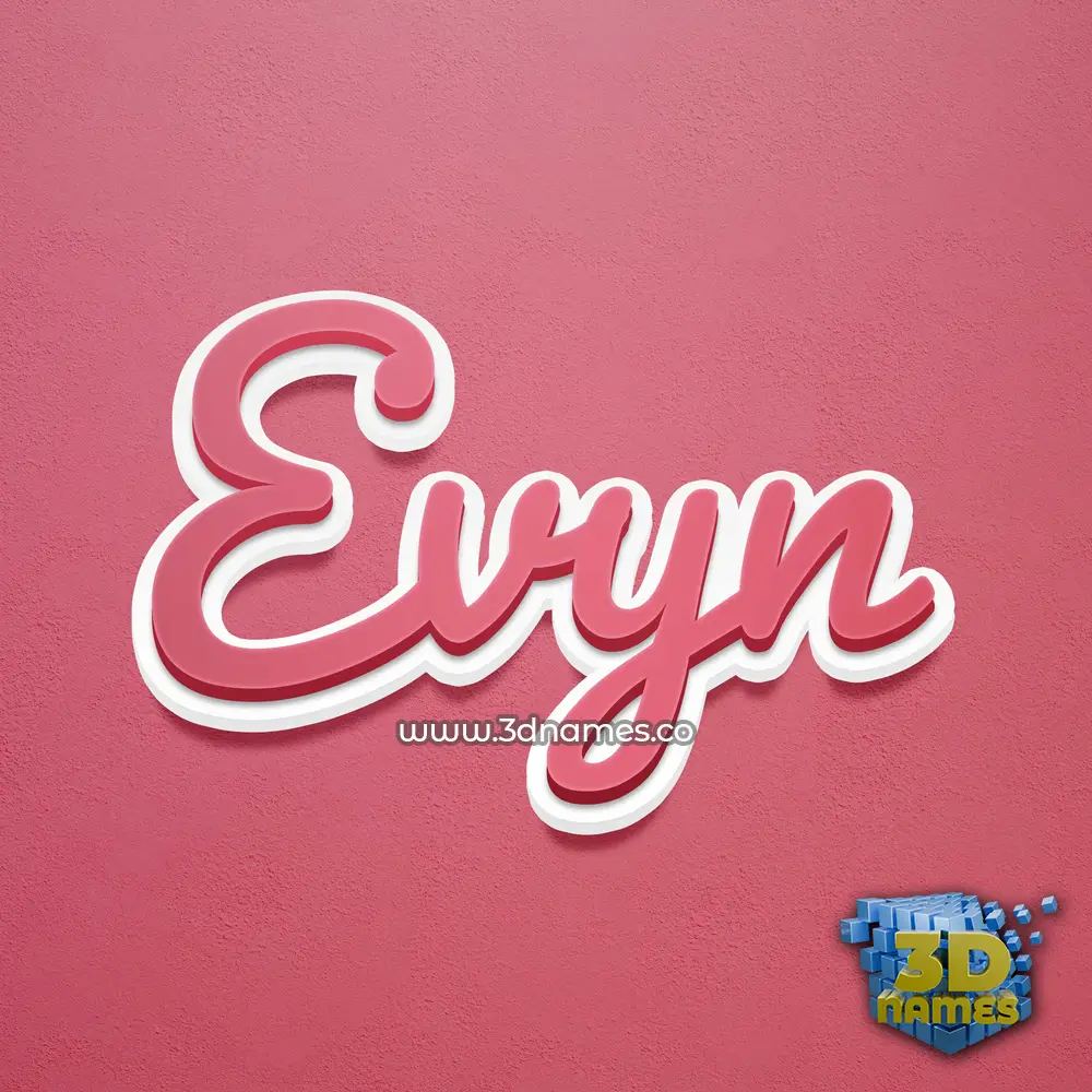 evyn in Red Scribble style - 3D name wallpaper