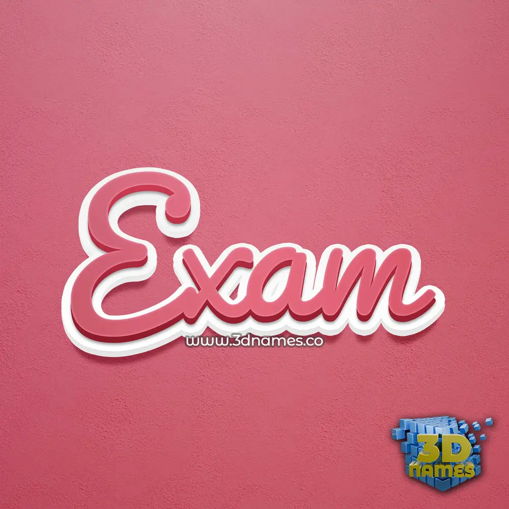 exam in Red Scribble style - 3D name wallpaper