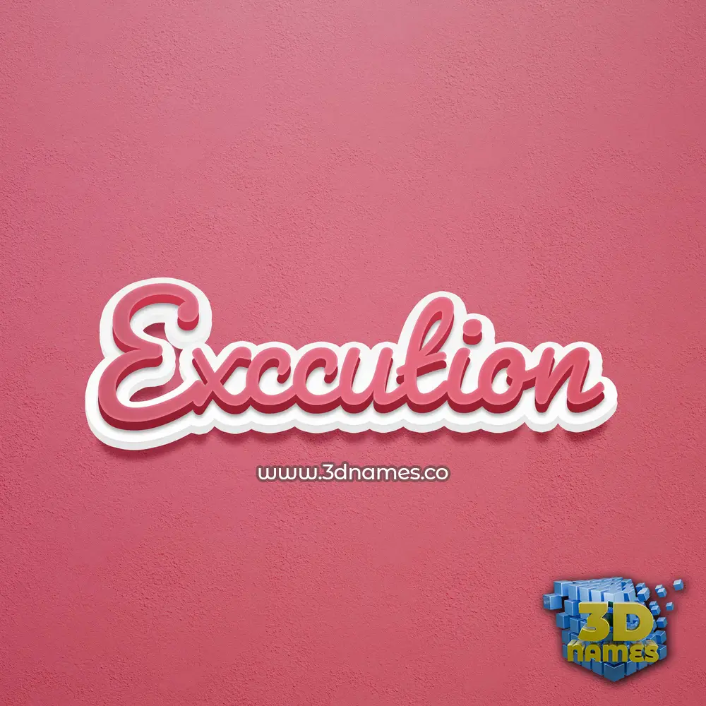 exccution in Red Scribble style - 3D name wallpaper exccution in Red Scribble style - 3D name wallpaper