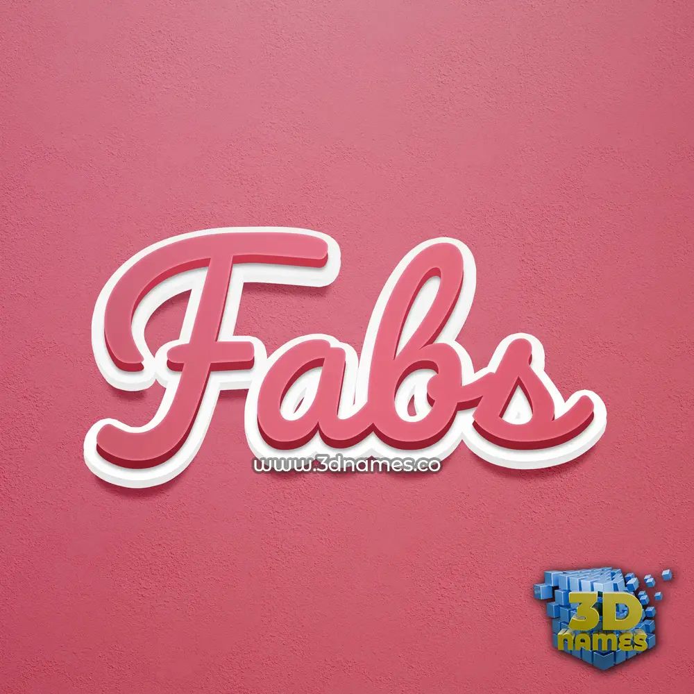 fabs in Red Scribble style - 3D name wallpaper