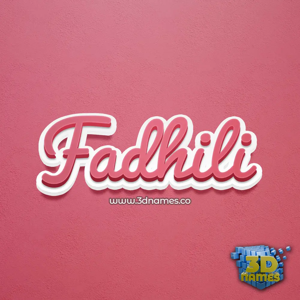 fadhili in Red Scribble style - 3D name wallpaper