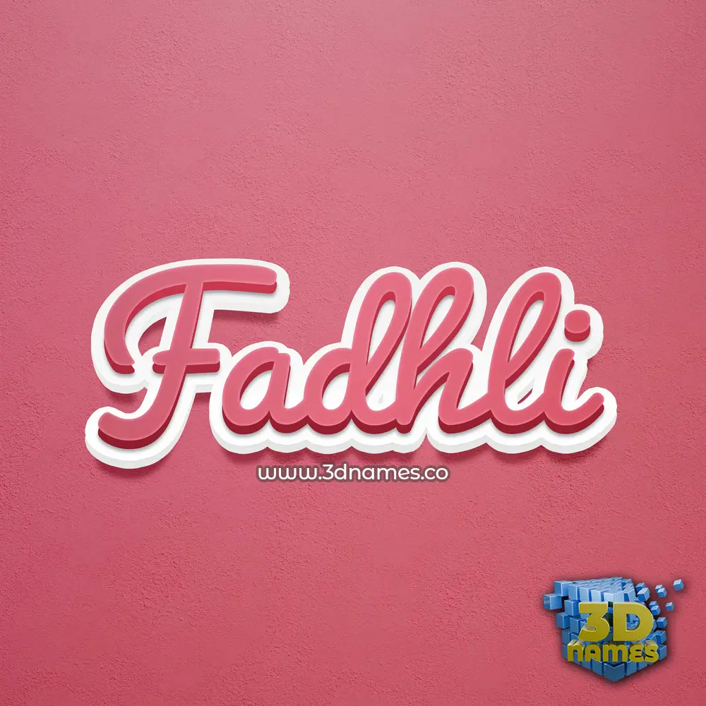 fadhli in Red Scribble style - 3D name wallpaper