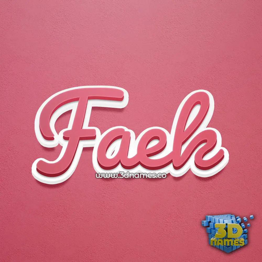 faek in Red Scribble style - 3D name wallpaper