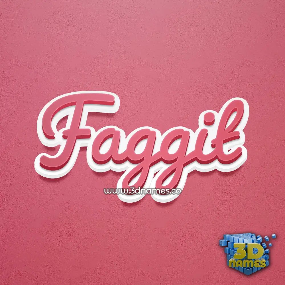 faggit in Red Scribble style - 3D name wallpaper
