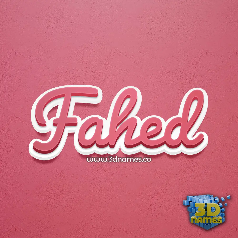 fahed in Red Scribble style - 3D name wallpaper fahed in Red Scribble style - 3D name wallpaper