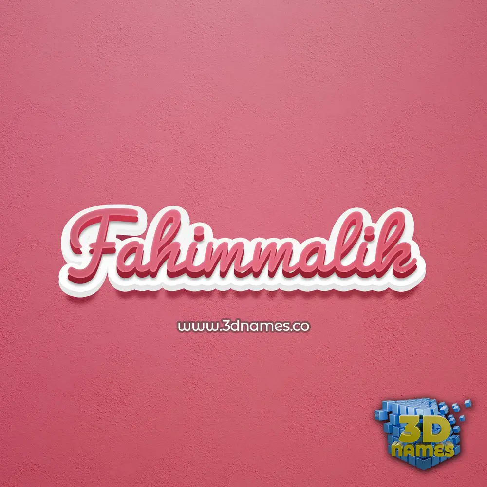 fahimmalik in Red Scribble style - 3D name wallpaper