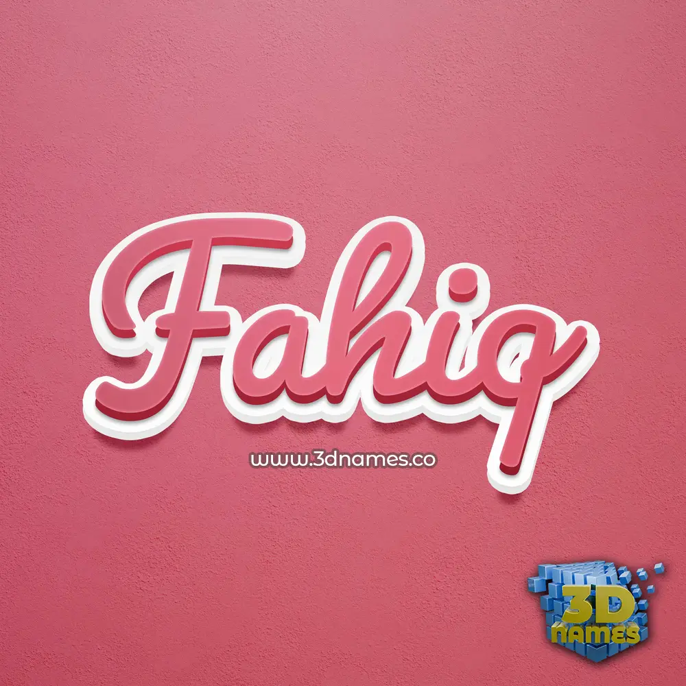 fahiq in Red Scribble style - 3D name wallpaper