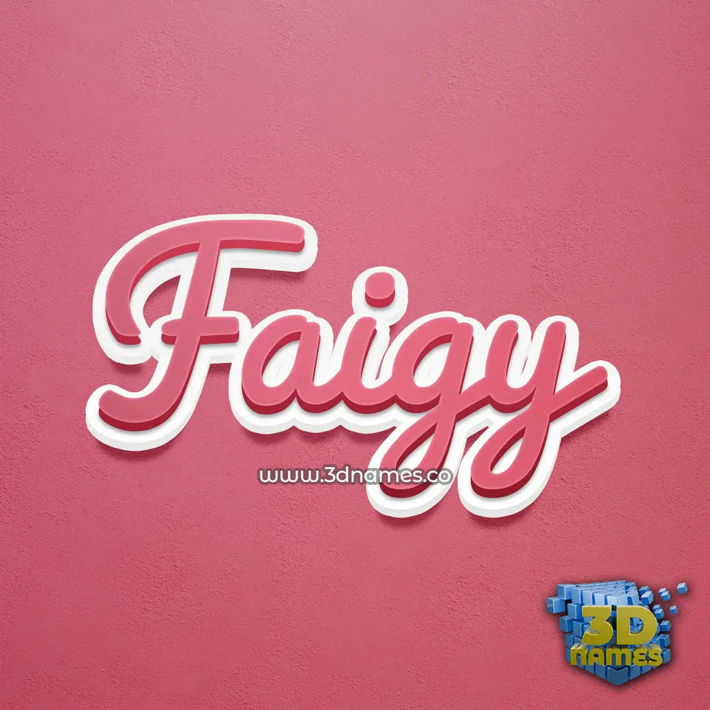 faigy in Red Scribble style - 3D name wallpaper