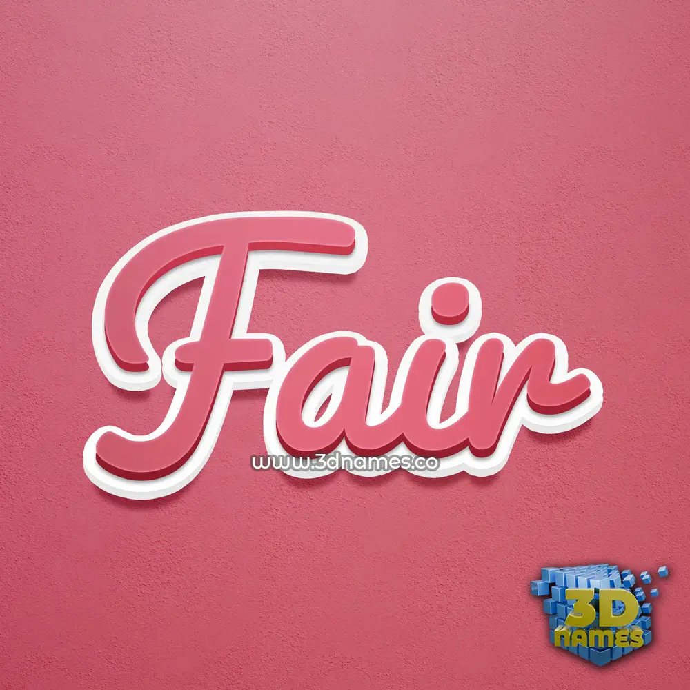 fair in Red Scribble style - 3D name wallpaper