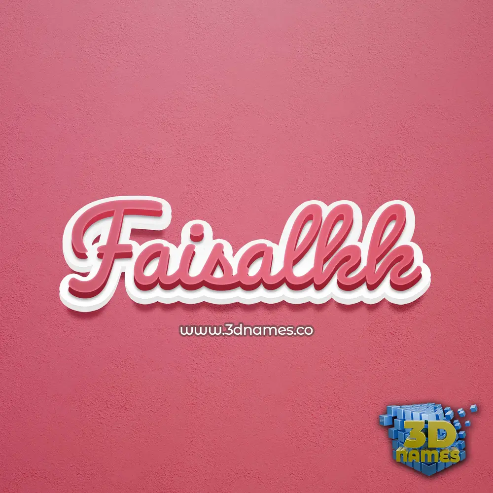 faisalkk in Red Scribble style - 3D name wallpaper