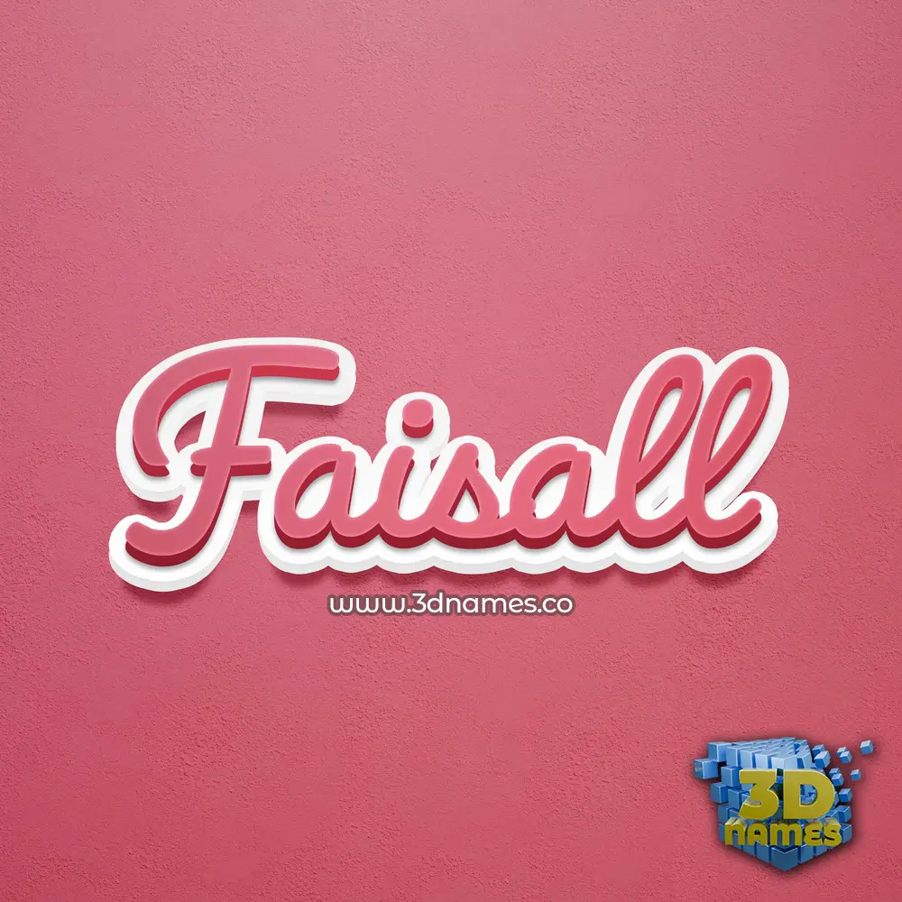 faisall in Red Scribble style - 3D name wallpaper