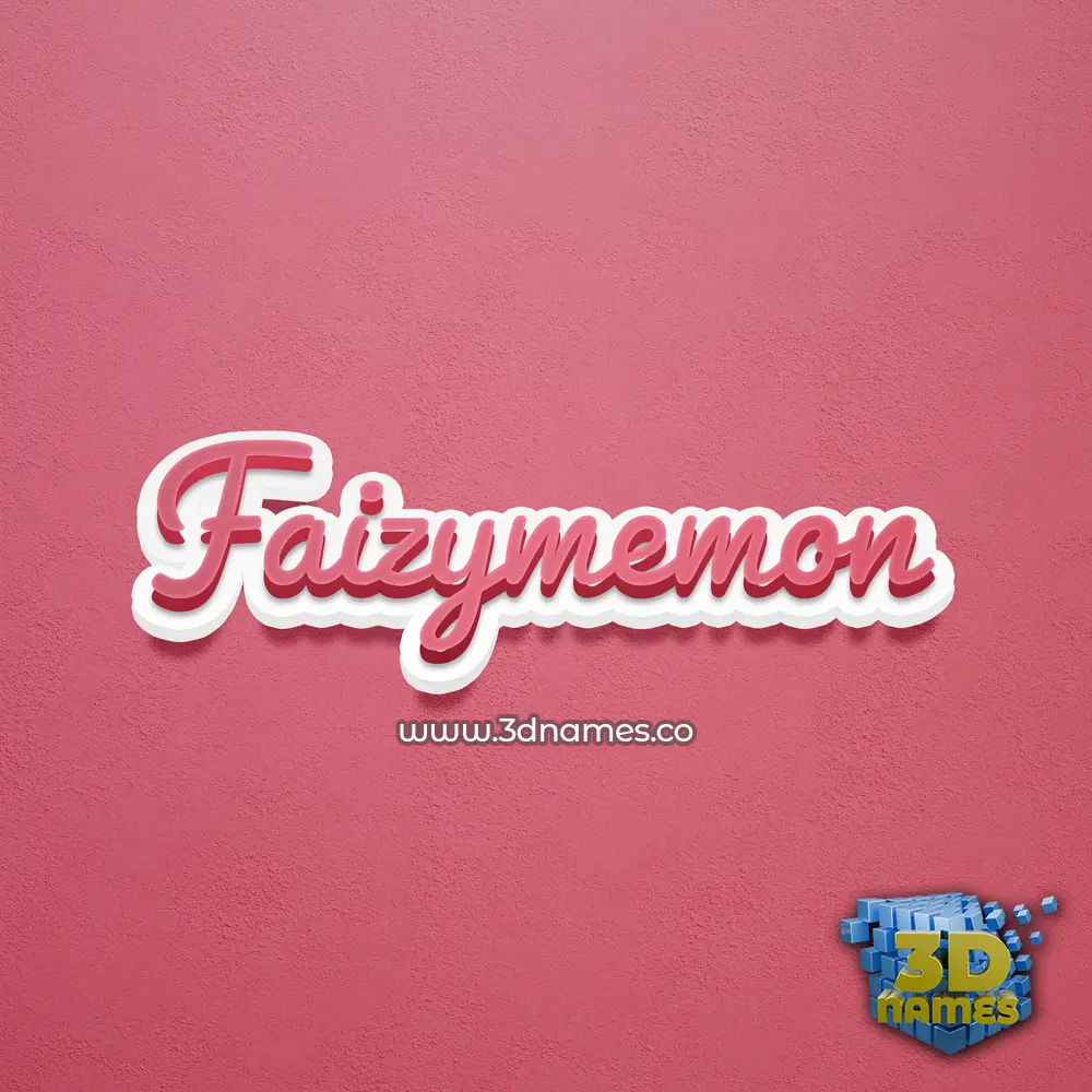 faizymemon in Red Scribble style - 3D name wallpaper