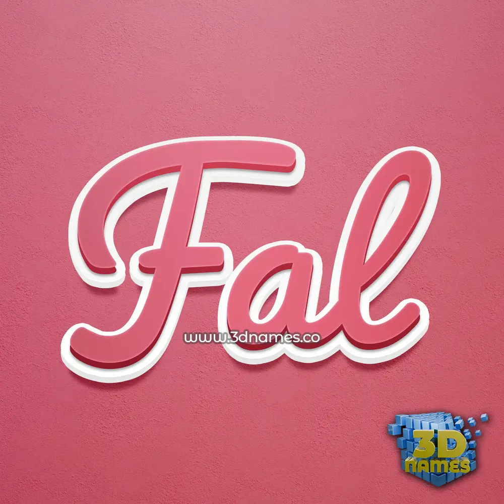 fal in Red Scribble style - 3D name wallpaper