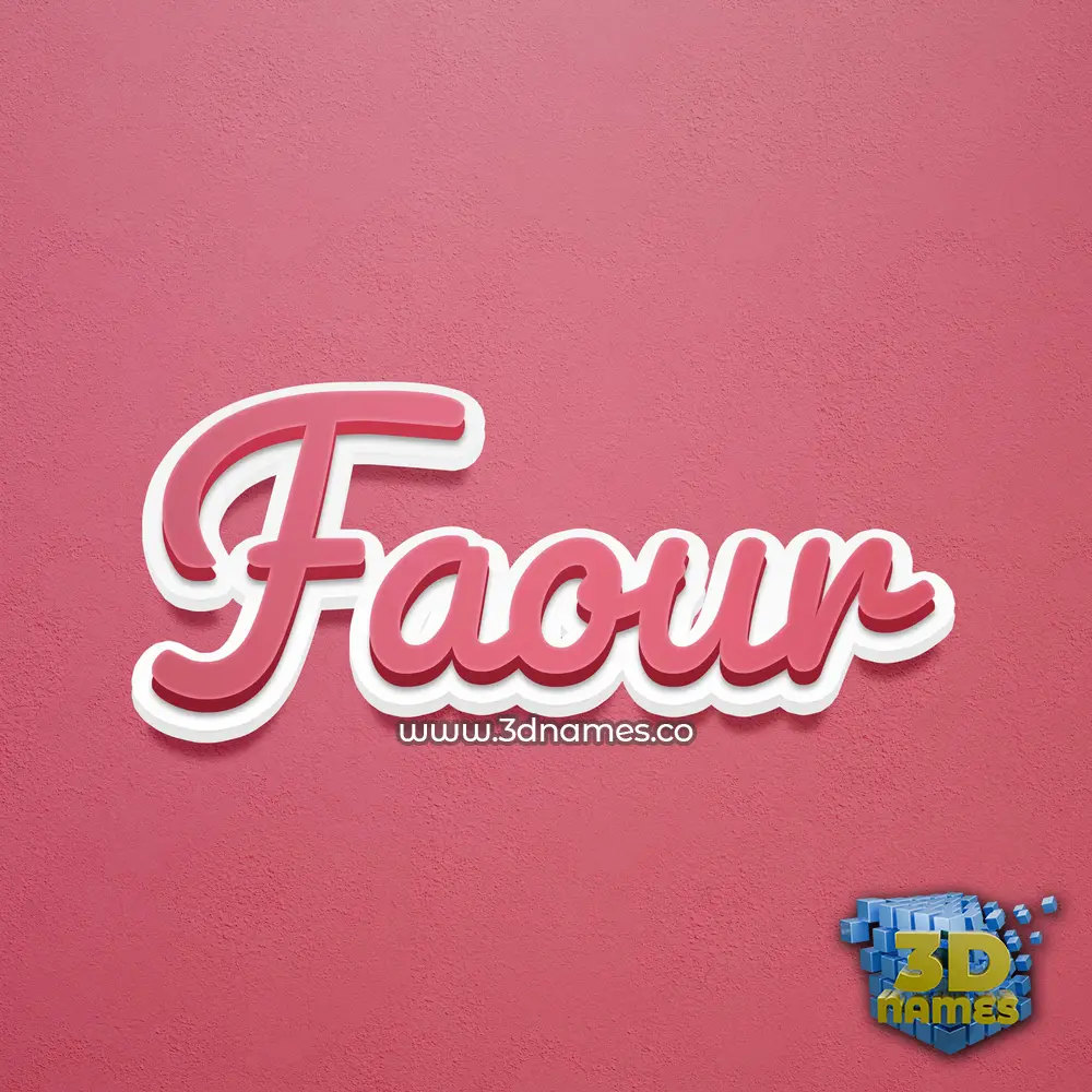 faour in Red Scribble style - 3D name wallpaper