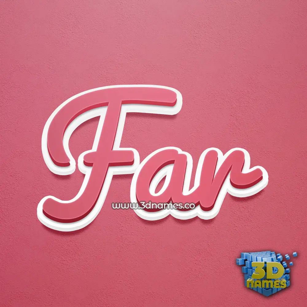 far in Red Scribble style - 3D name wallpaper