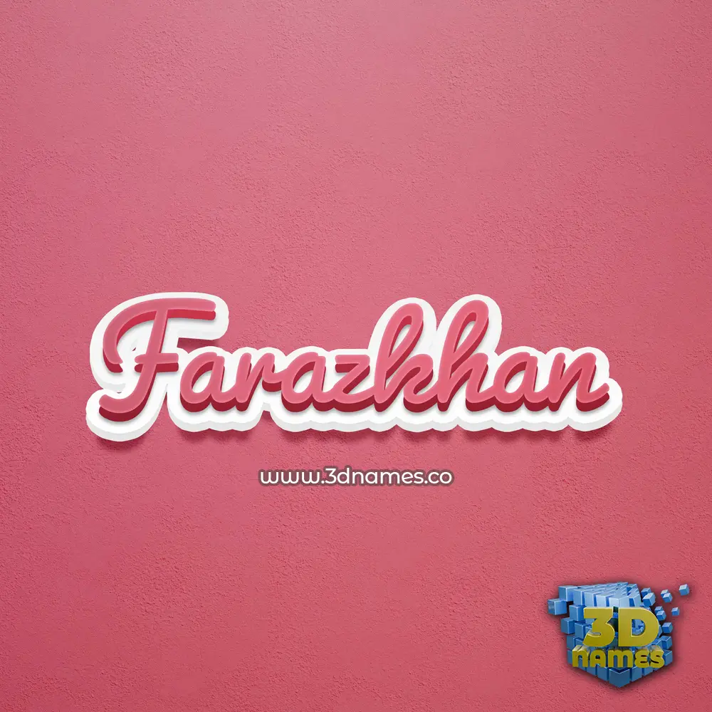 farazkhan in Red Scribble style - 3D name wallpaper
