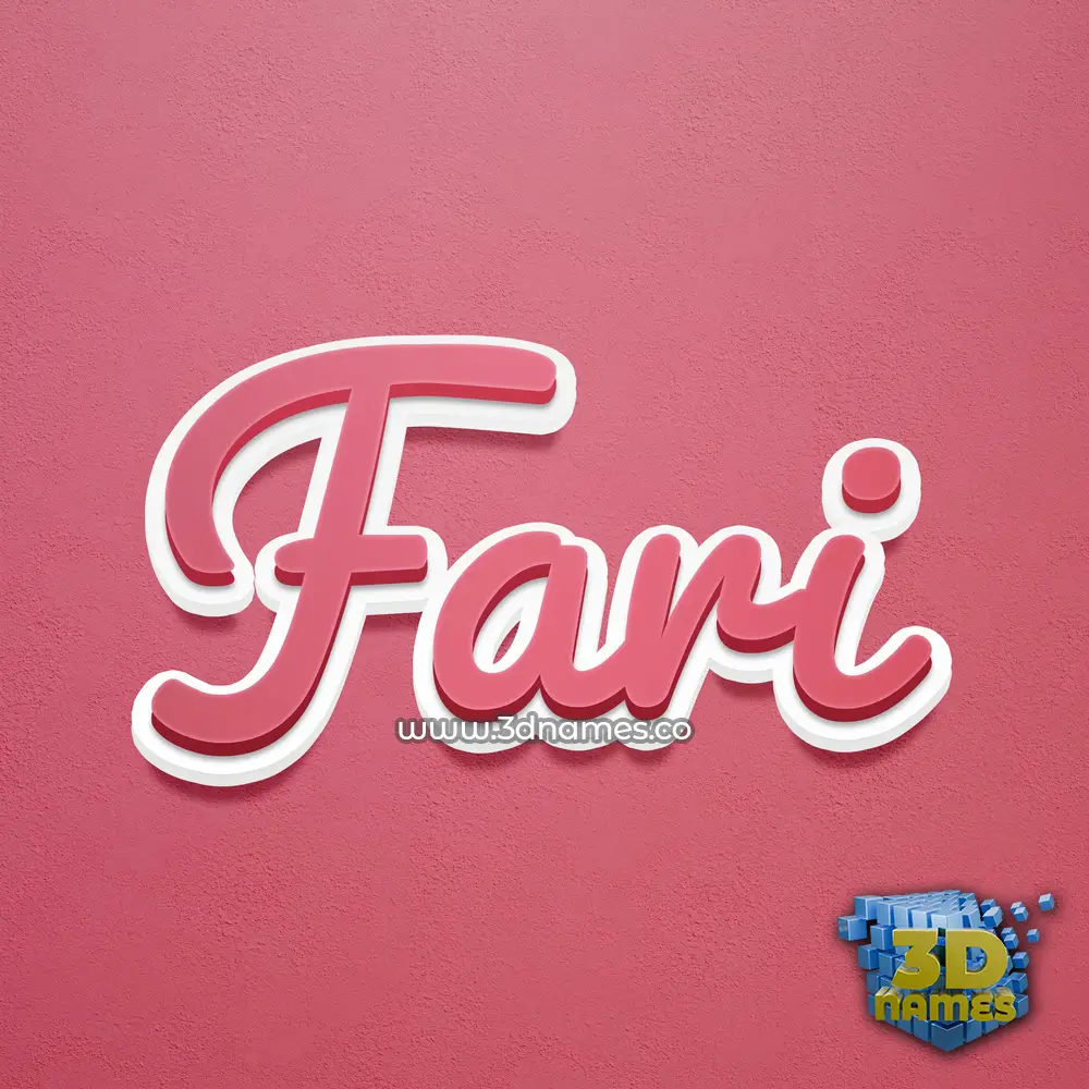 fari in Red Scribble style - 3D name wallpaper
