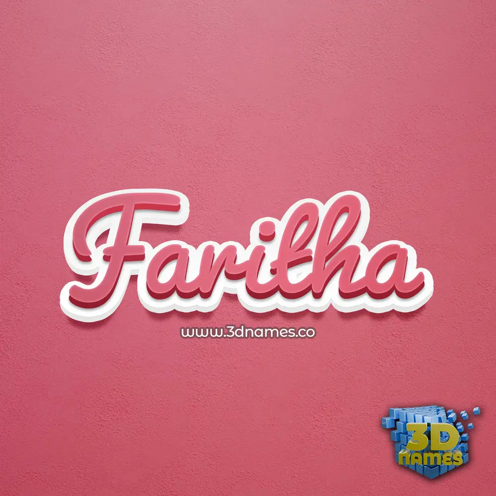 faritha in Red Scribble style - 3D name wallpaper