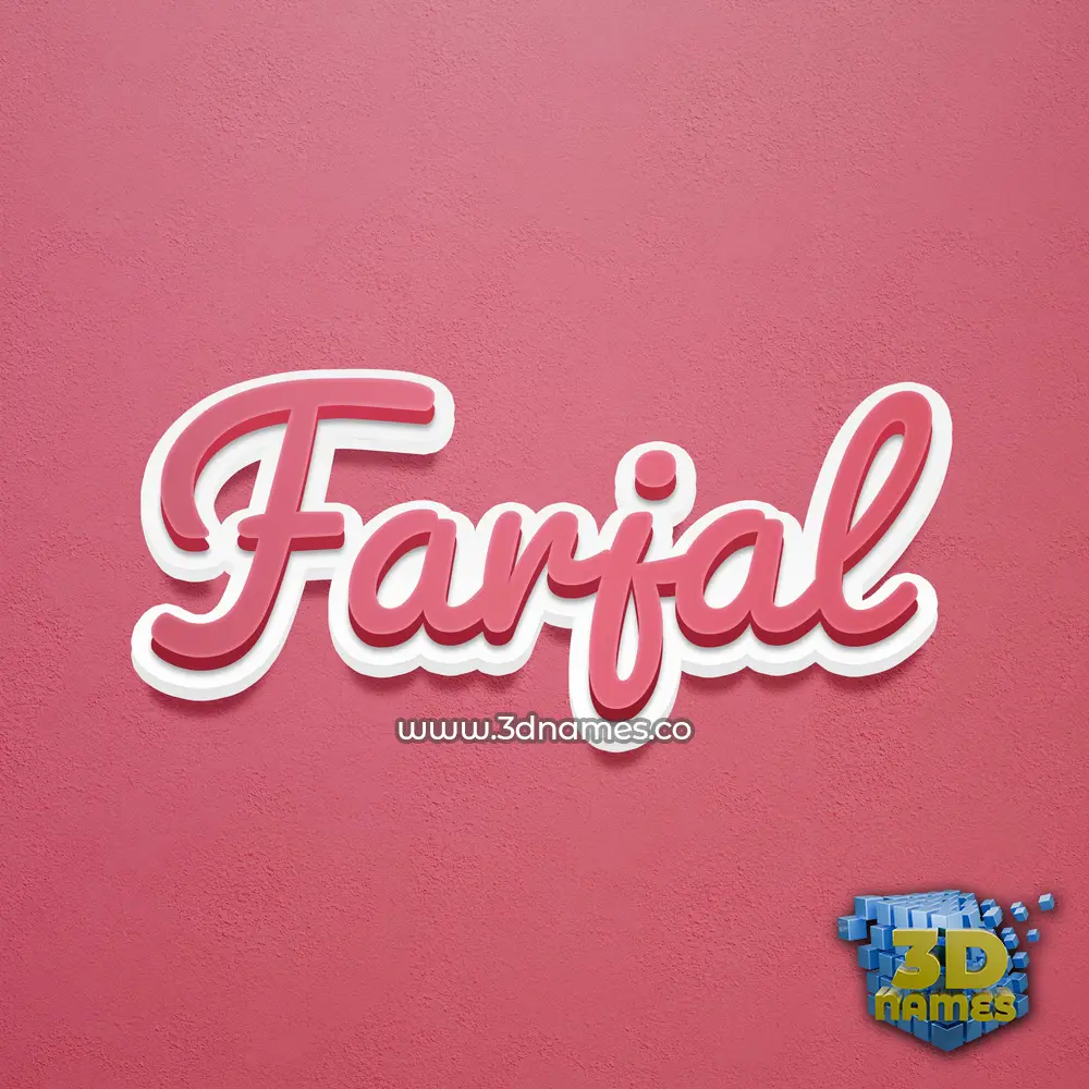 farjal in Red Scribble style - 3D name wallpaper