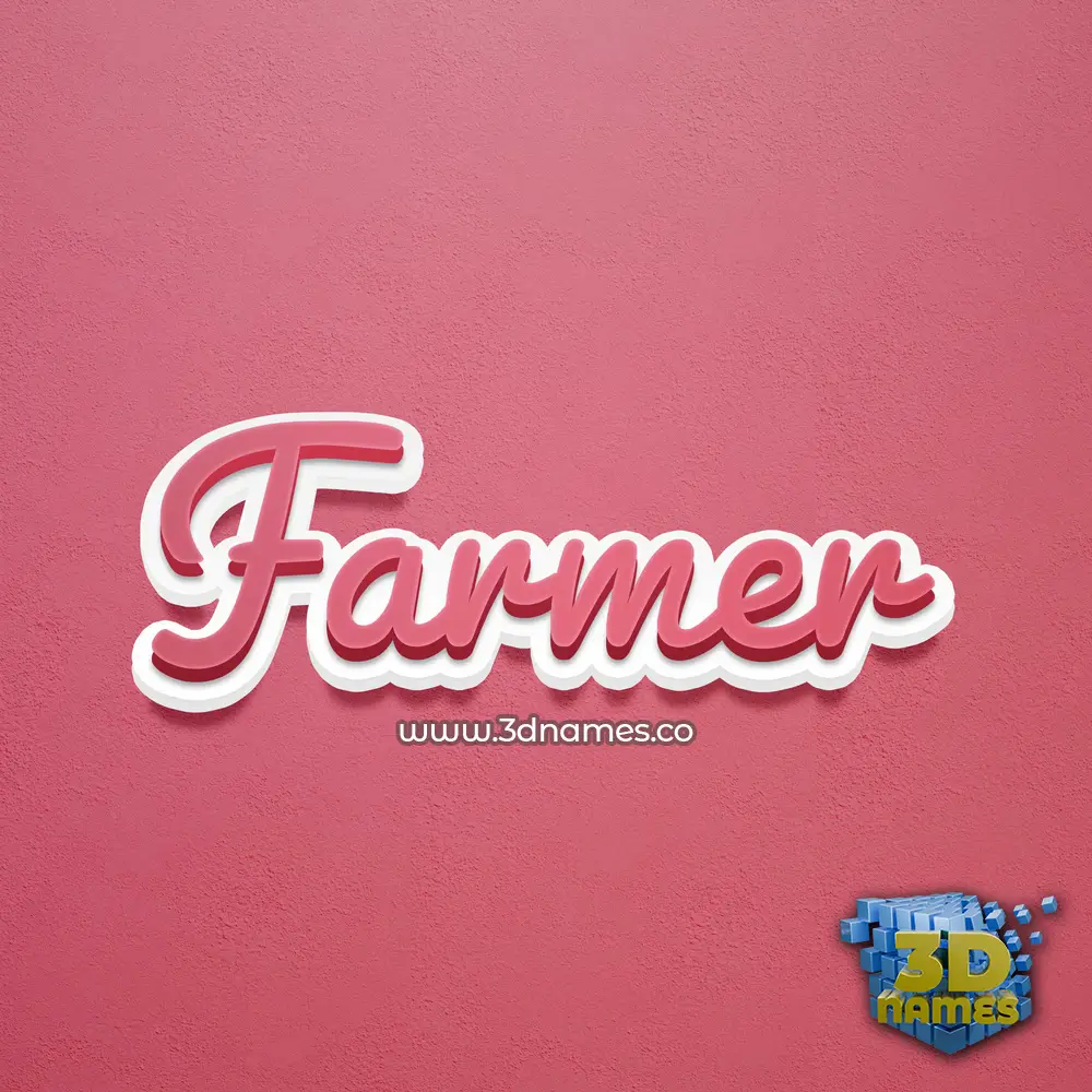 farmer in Red Scribble style - 3D name wallpaper