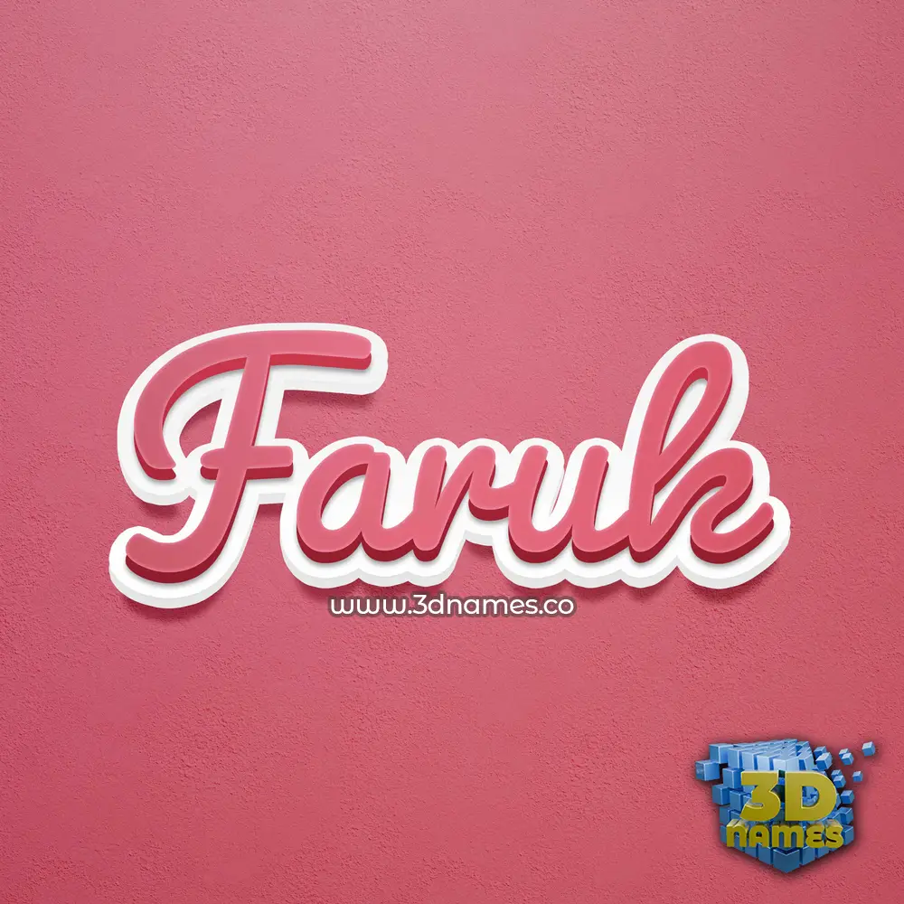 faruk in Red Scribble style - 3D name wallpaper
