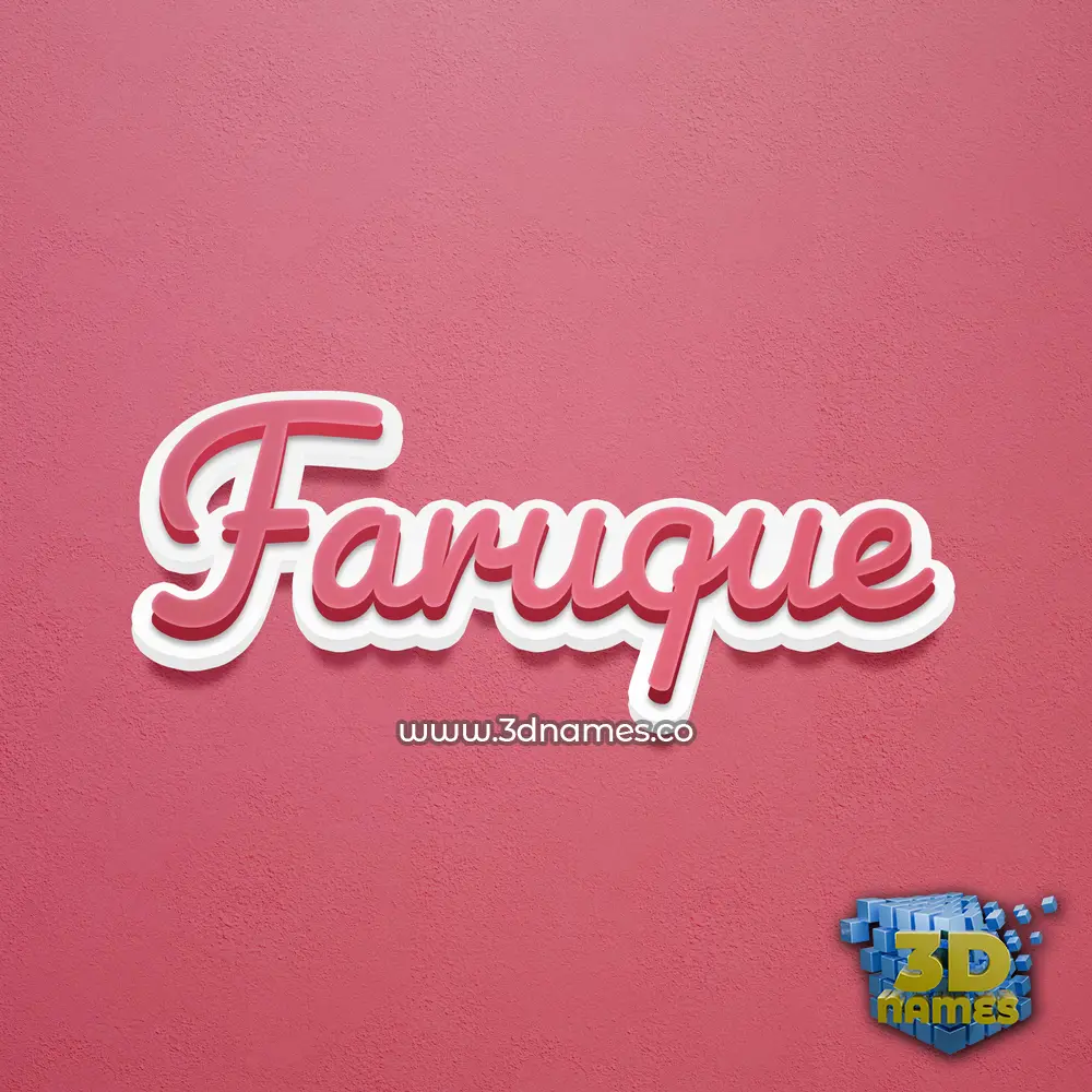 faruque in Red Scribble style - 3D name wallpaper