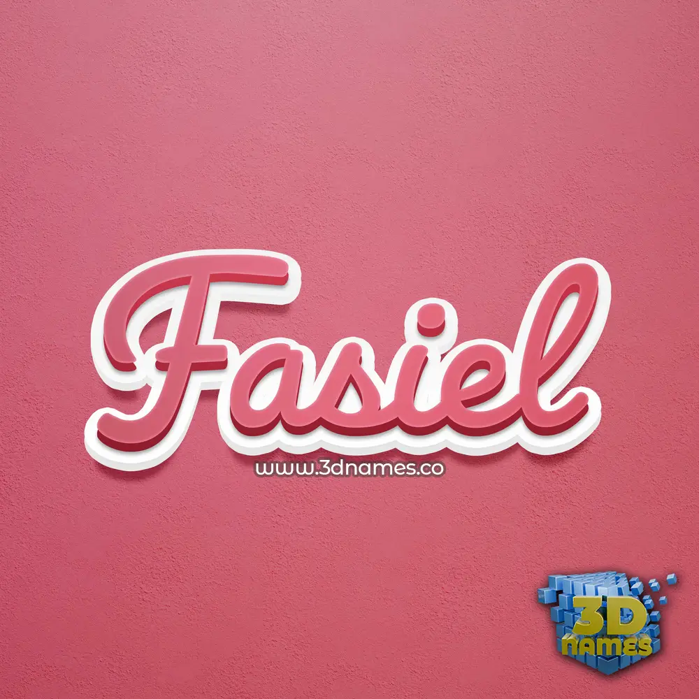 fasiel in Red Scribble style - 3D name wallpaper