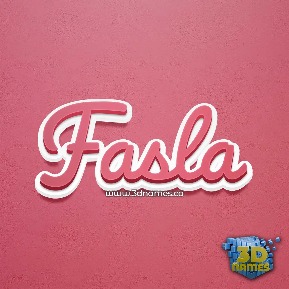 fasla in Red Scribble style - 3D name wallpaper