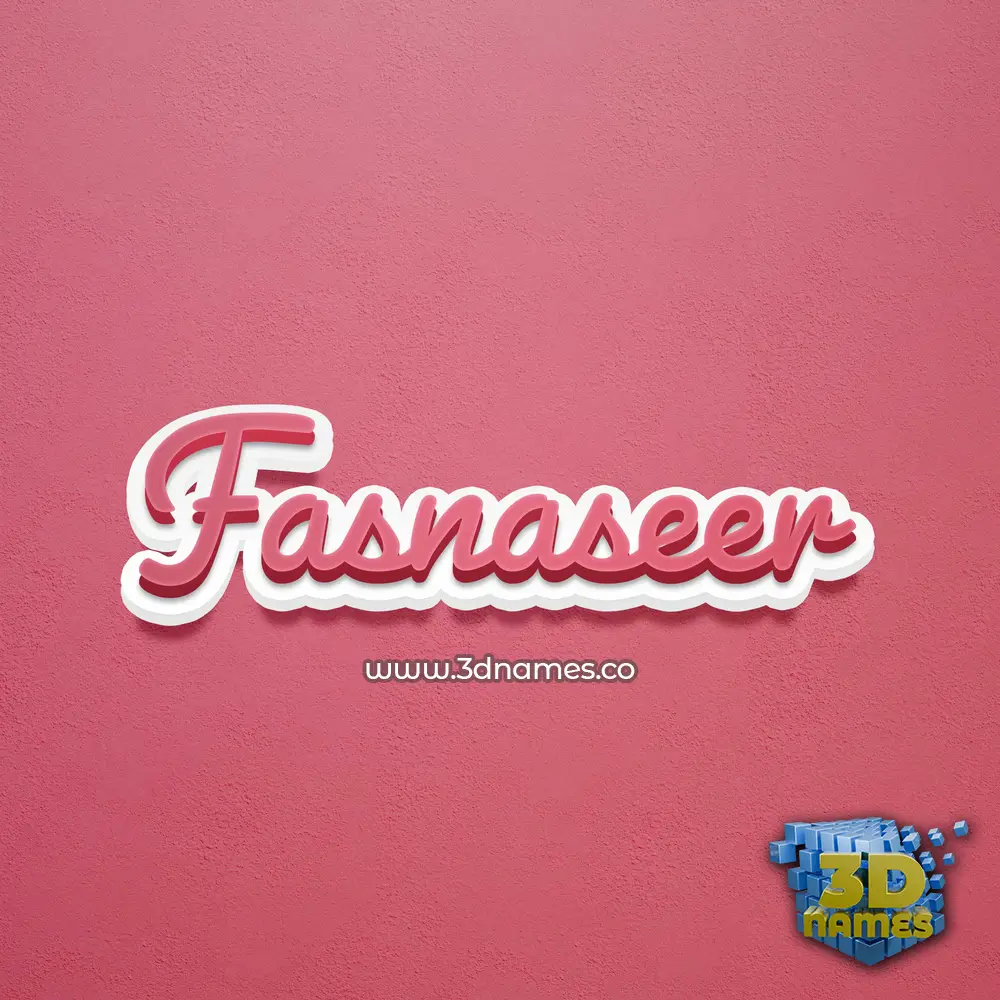 fasnaseer in Red Scribble style - 3D name wallpaper
