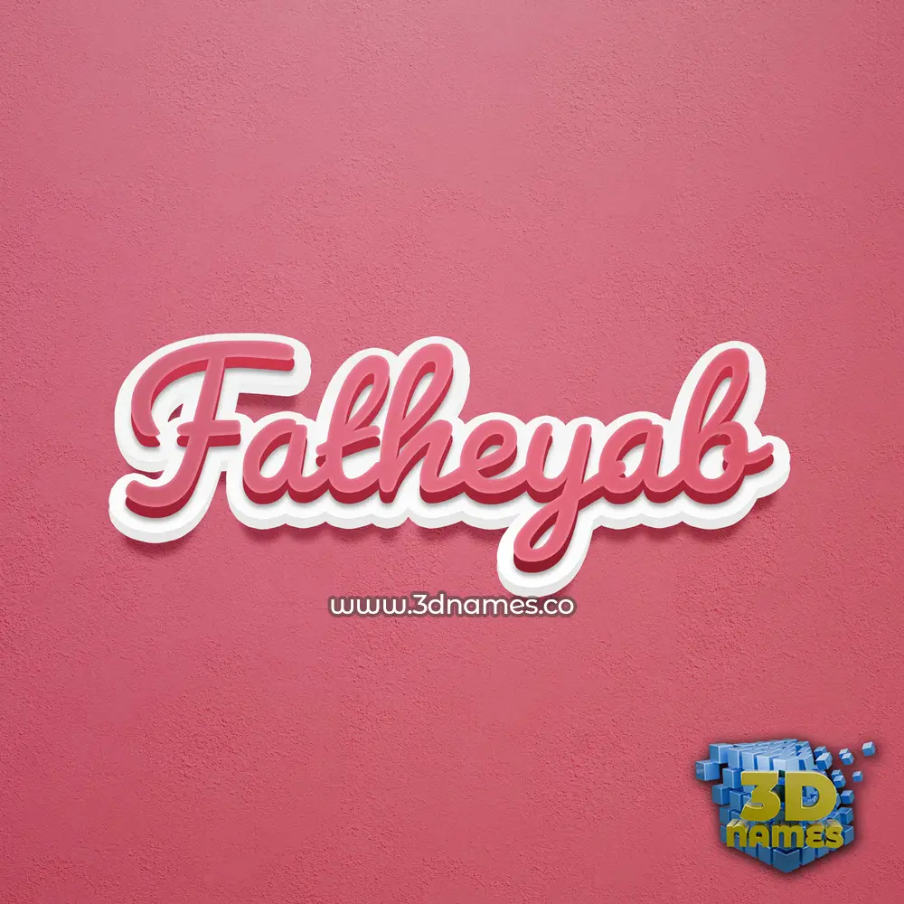fatheyab in Red Scribble style - 3D name wallpaper