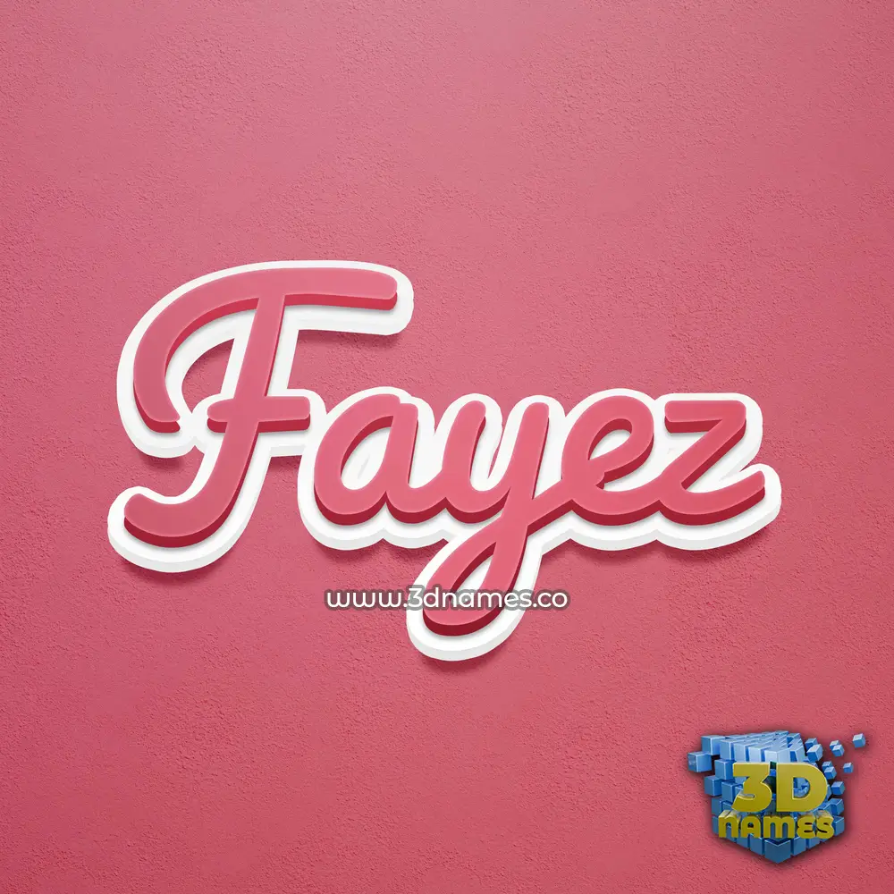 fayez in Red Scribble style - 3D name wallpaper