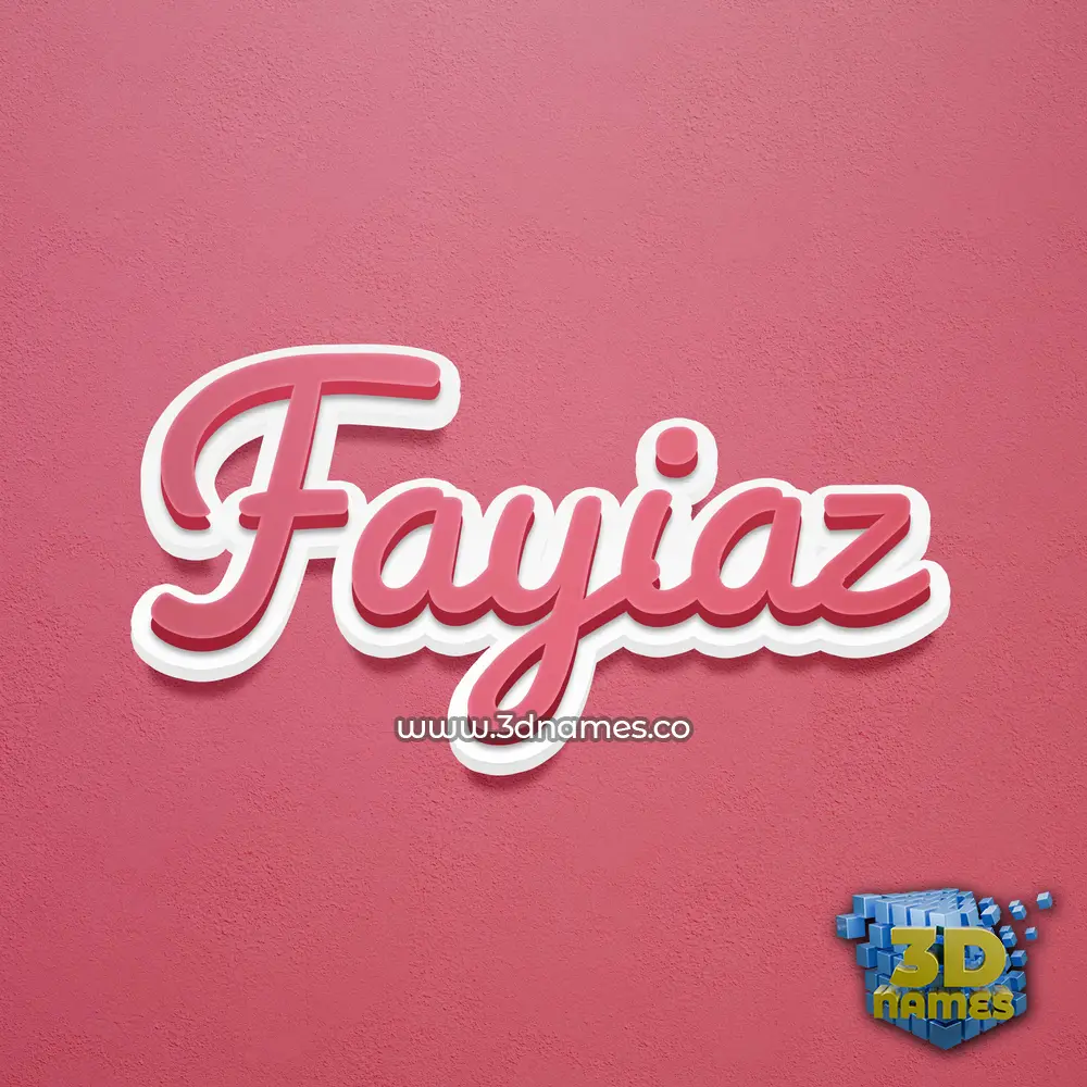 fayiaz in Red Scribble style - 3D name wallpaper