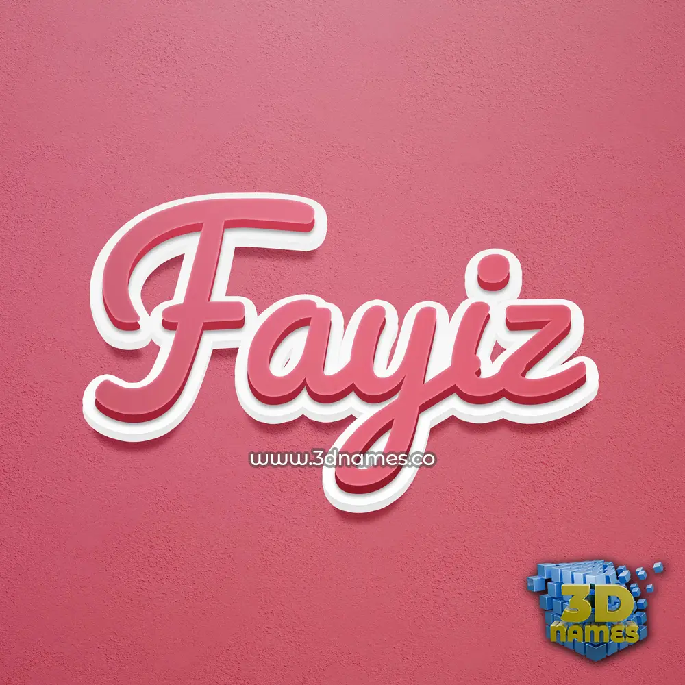 fayiz in Red Scribble style - 3D name wallpaper