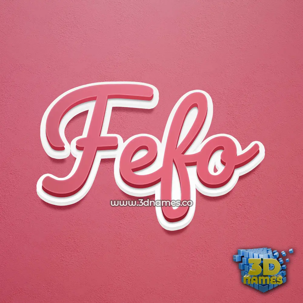 fefo in Red Scribble style - 3D name wallpaper