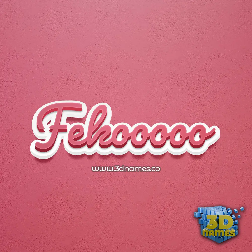 fekooooo in Red Scribble style - 3D name wallpaper