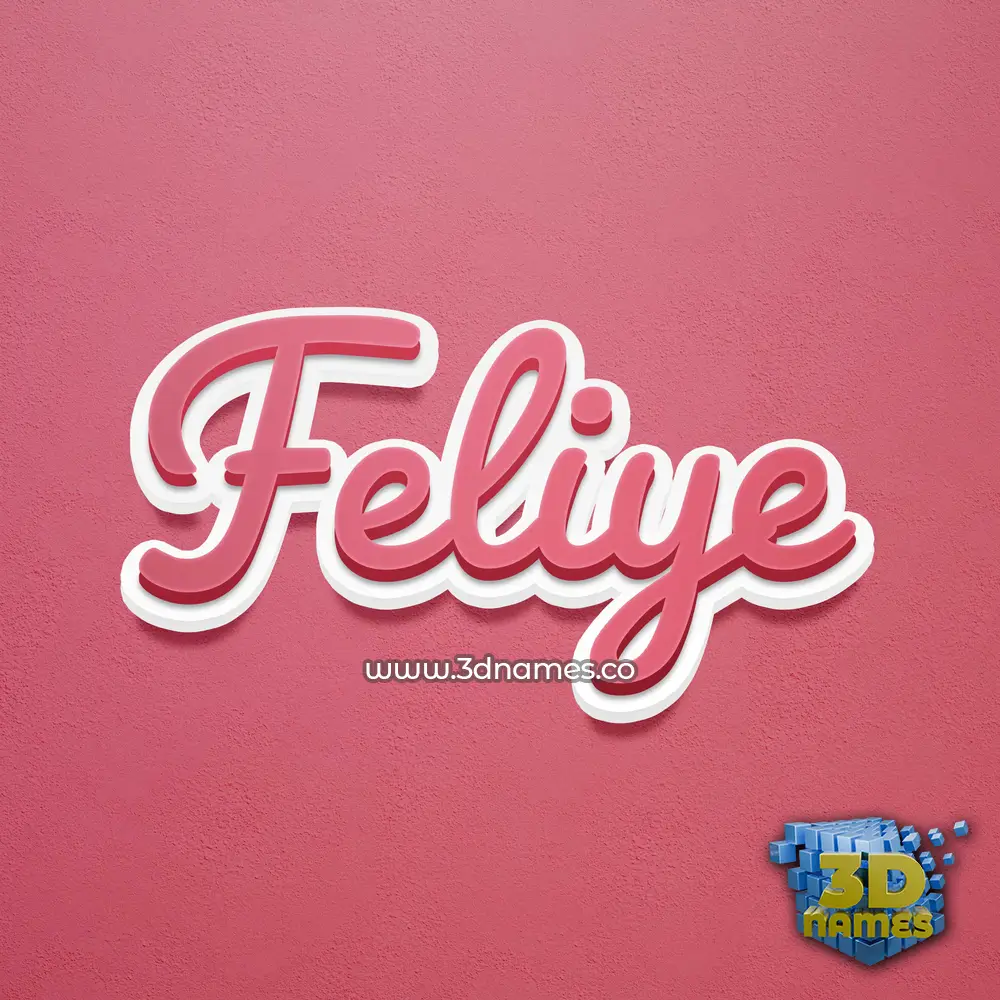 feliye in Red Scribble style - 3D name wallpaper