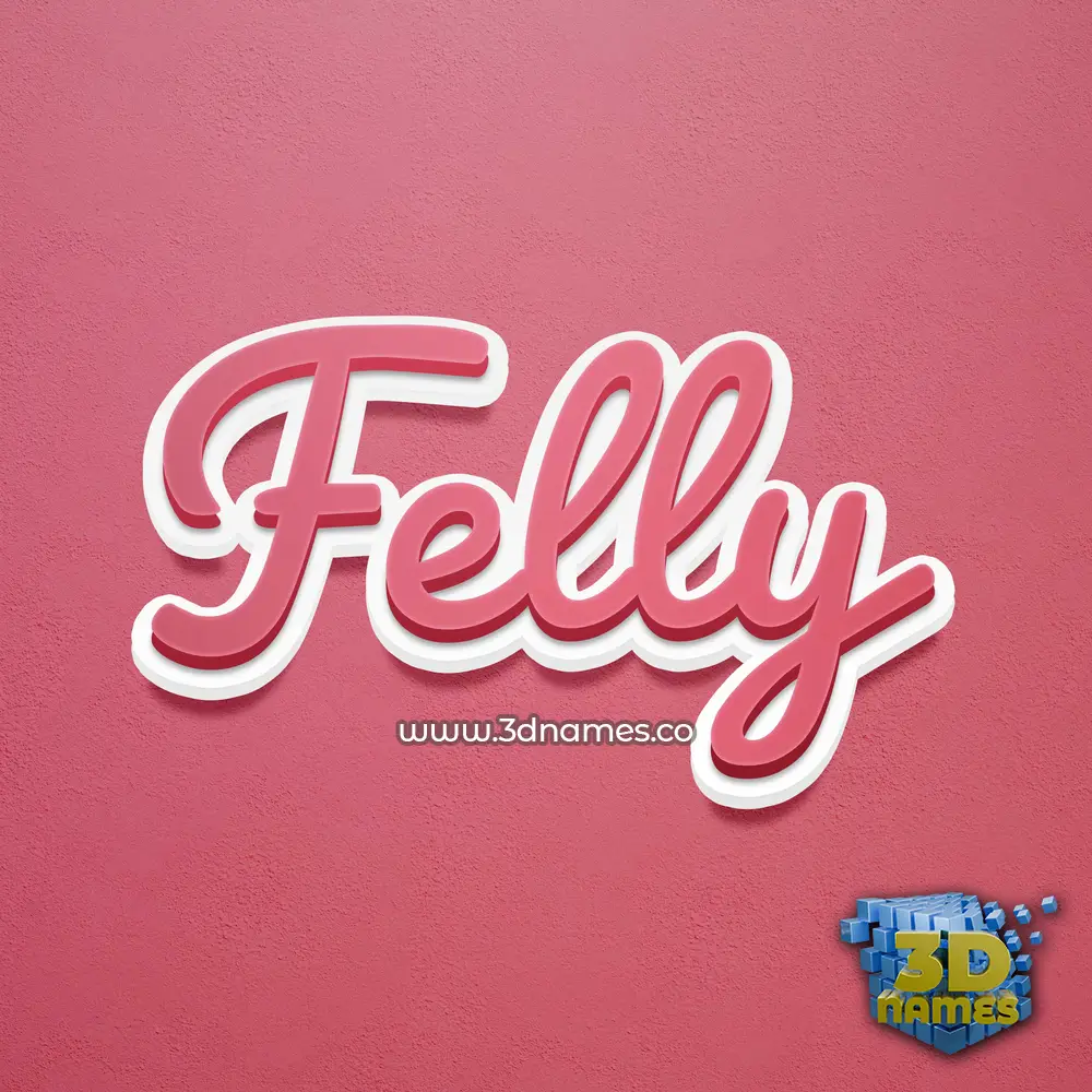 felly in Red Scribble style - 3D name wallpaper