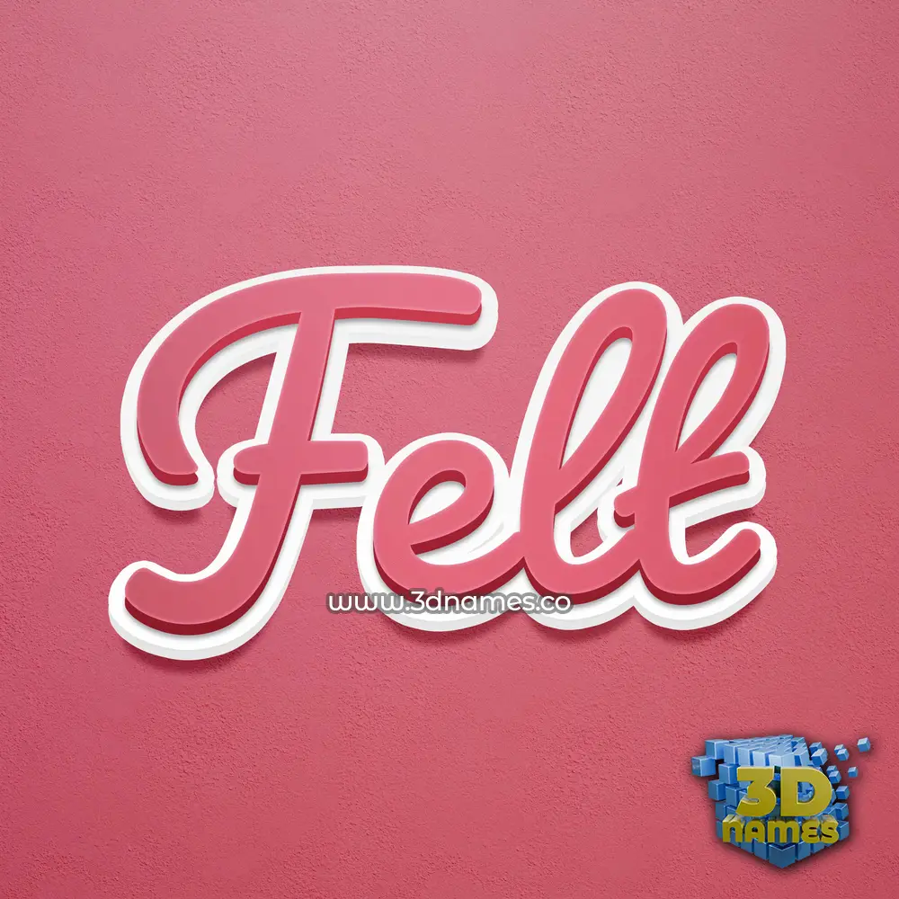 felt in Red Scribble style - 3D name wallpaper