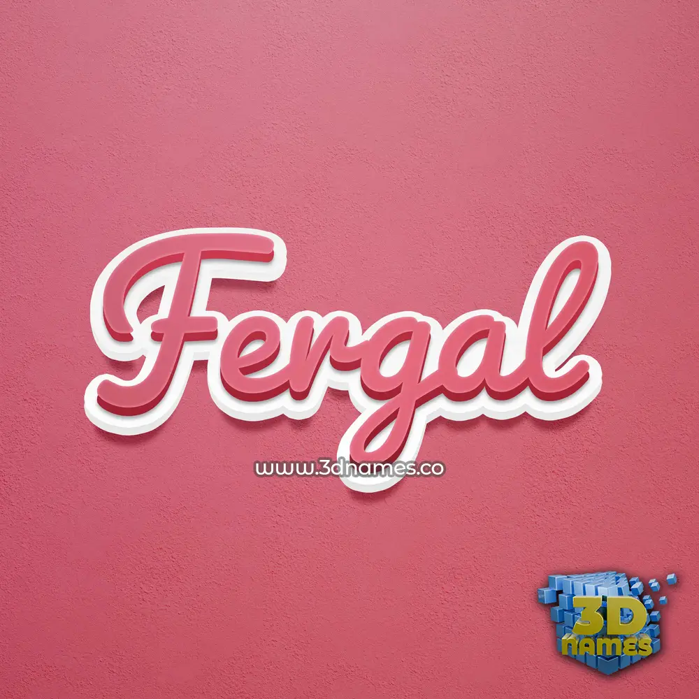 fergal in Red Scribble style - 3D name wallpaper