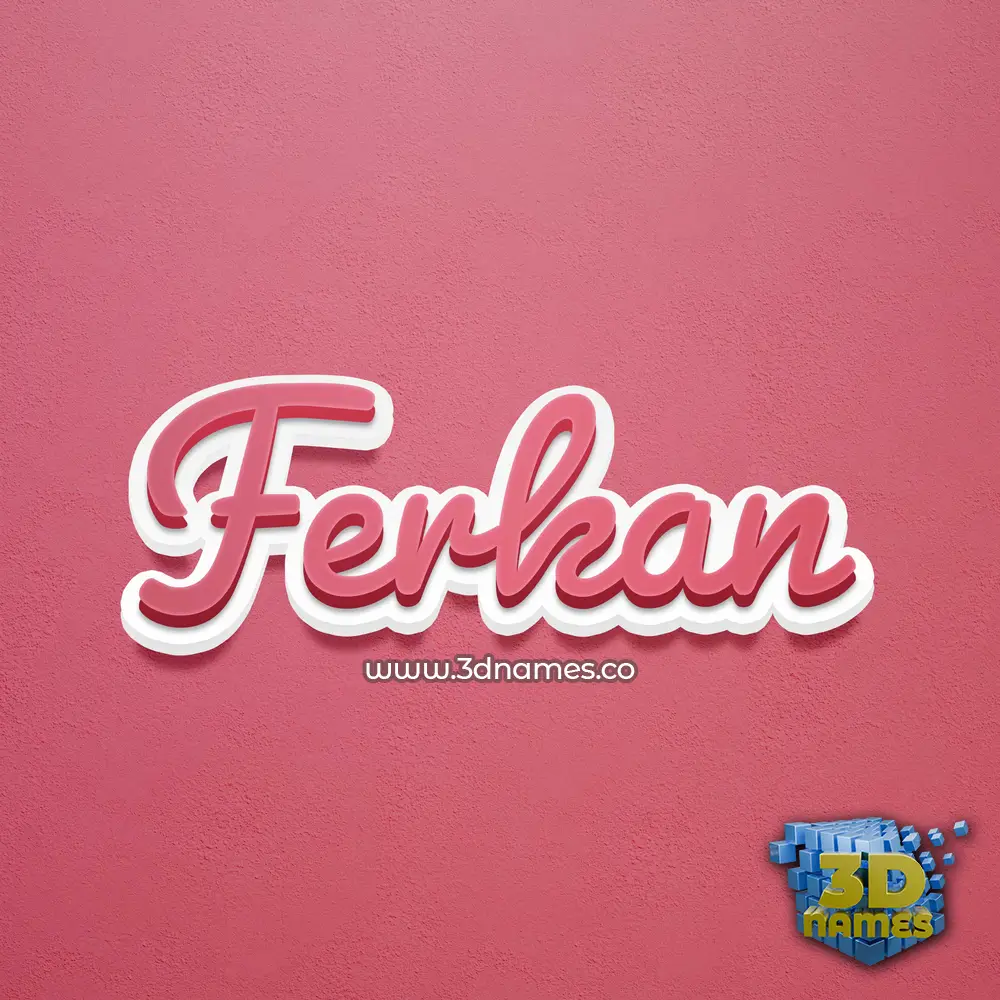 ferkan in Red Scribble style - 3D name wallpaper