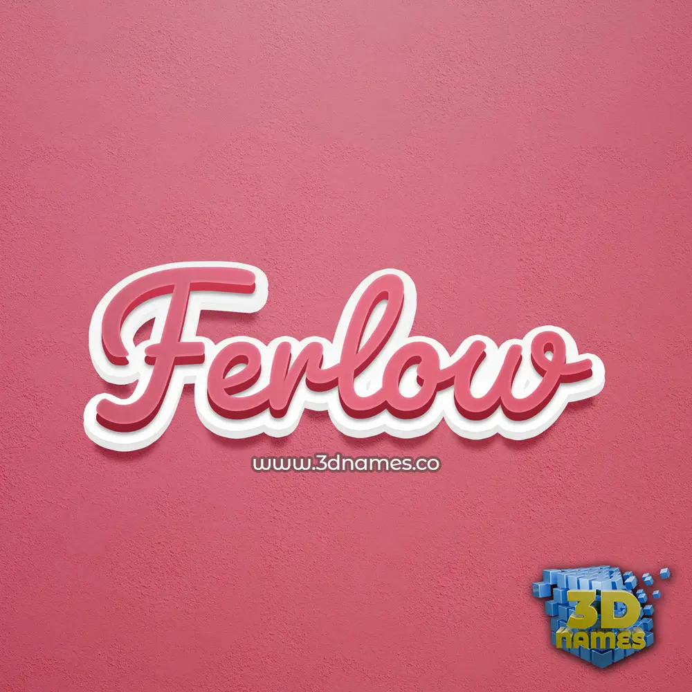 ferlow in Red Scribble style - 3D name wallpaper