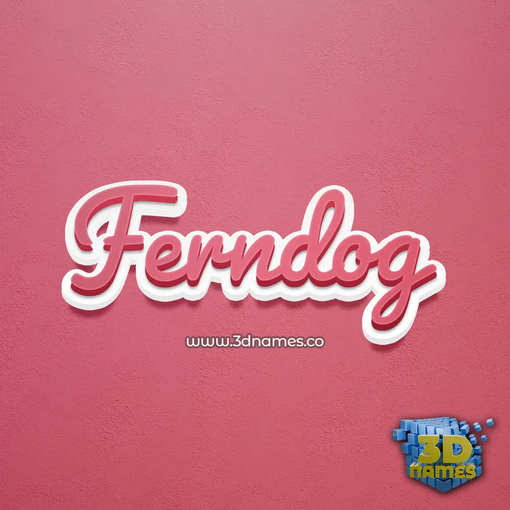 ferndog in Red Scribble style - 3D name wallpaper