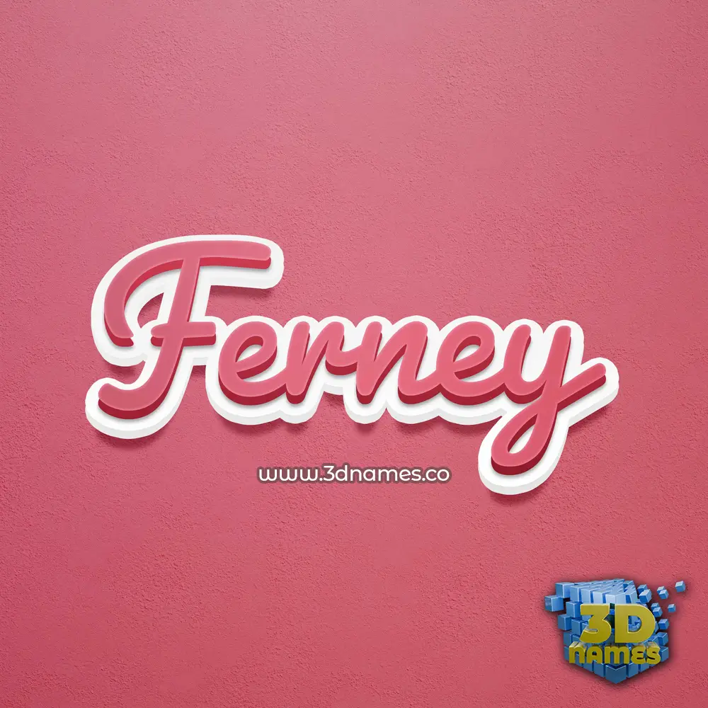 ferney in Red Scribble style - 3D name wallpaper