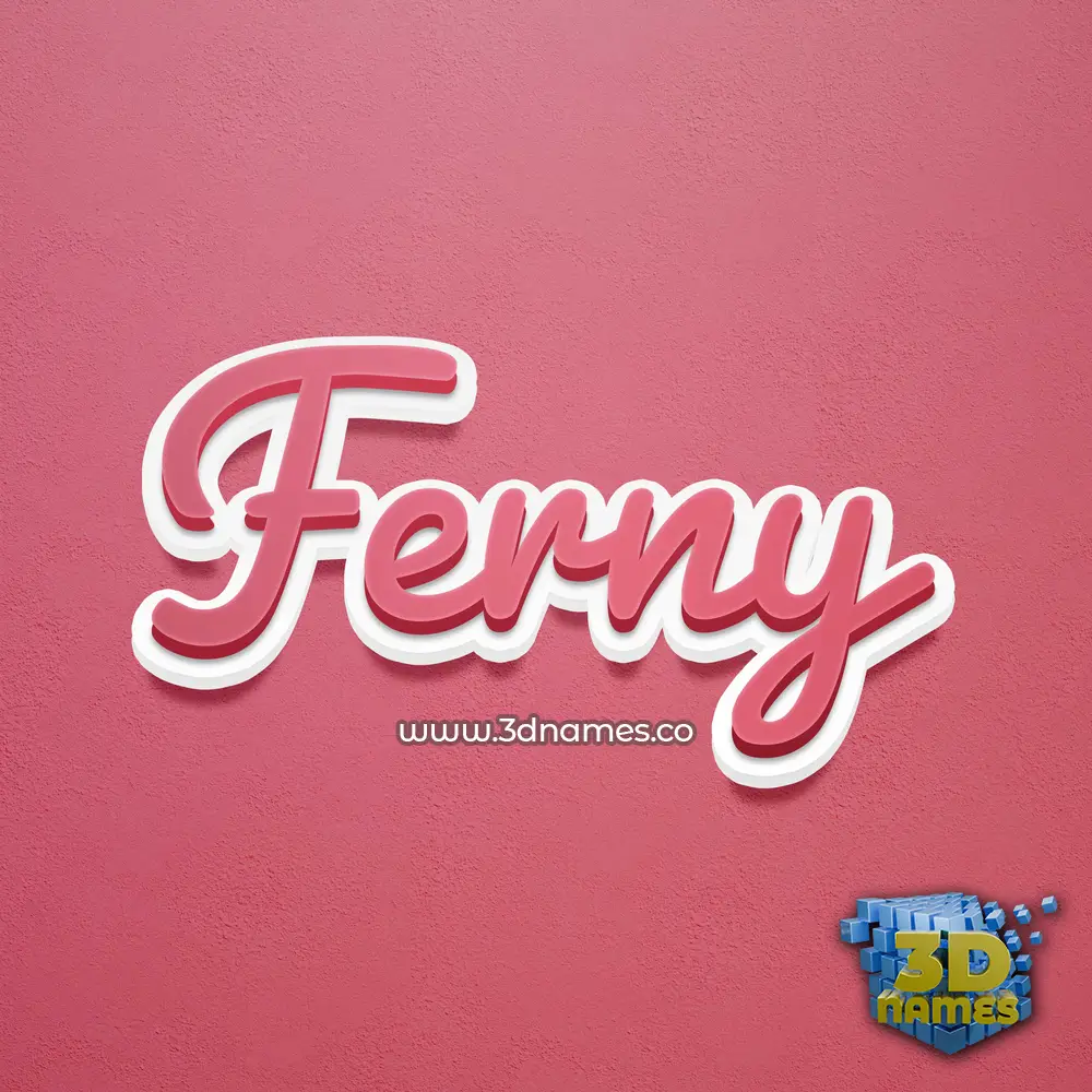 ferny in Red Scribble style - 3D name wallpaper