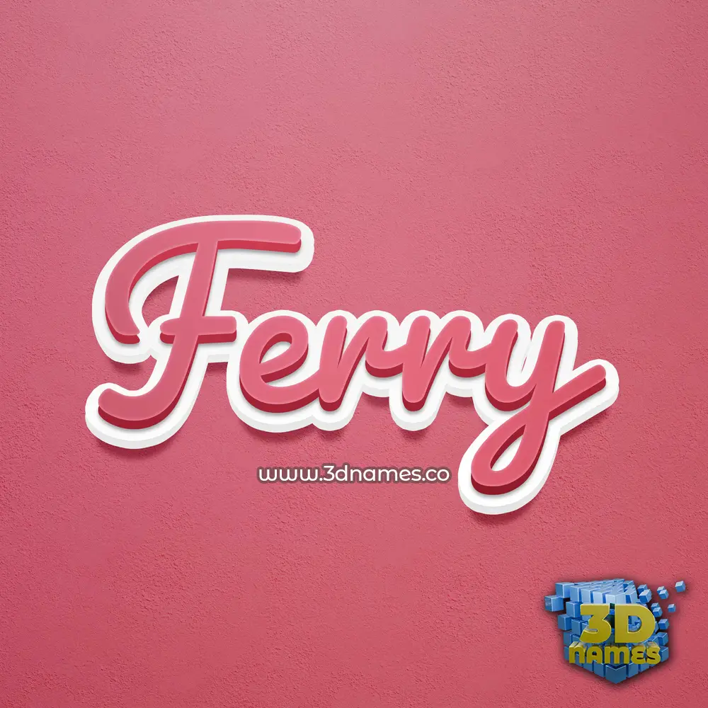 ferry in Red Scribble style - 3D name wallpaper