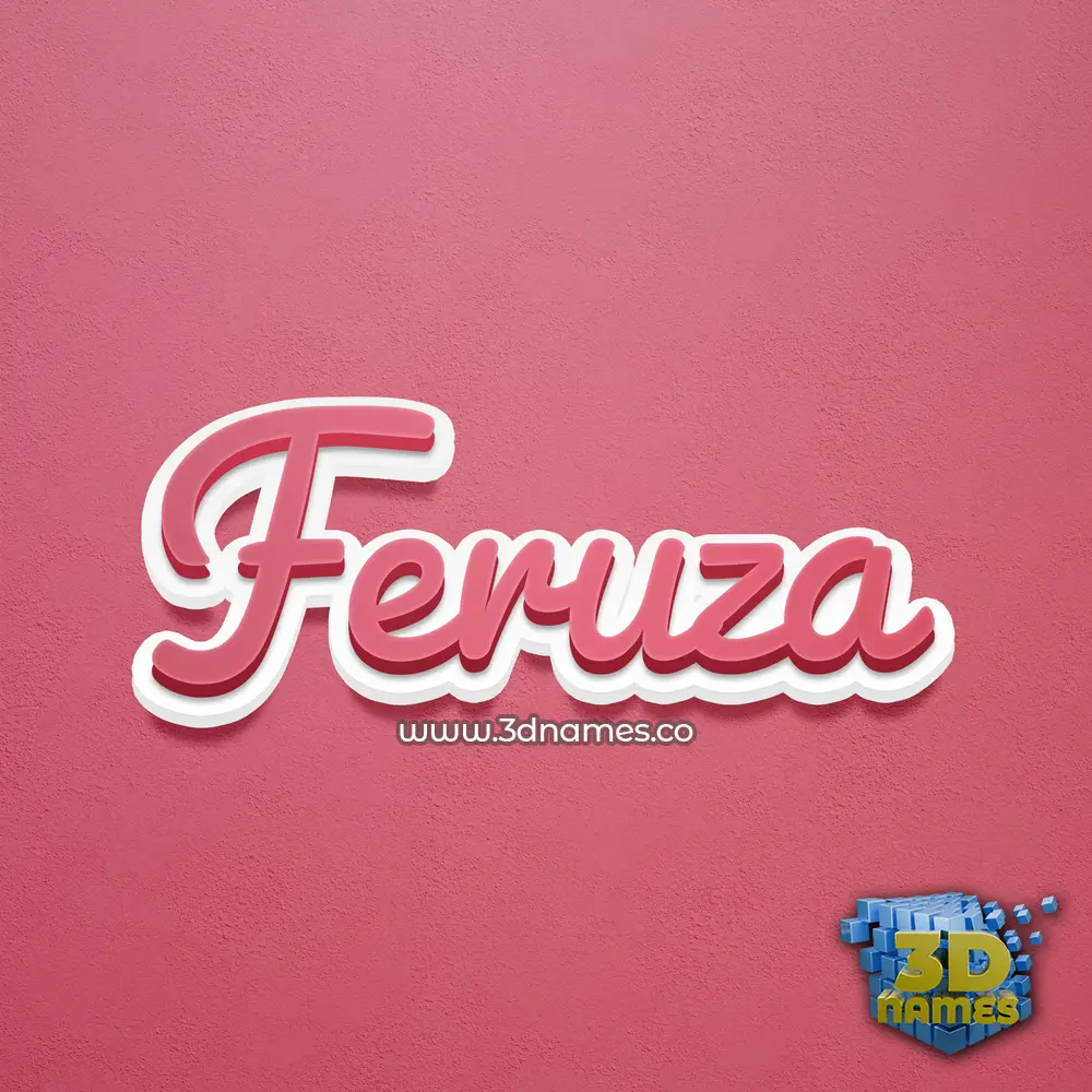 feruza in Red Scribble style - 3D name wallpaper