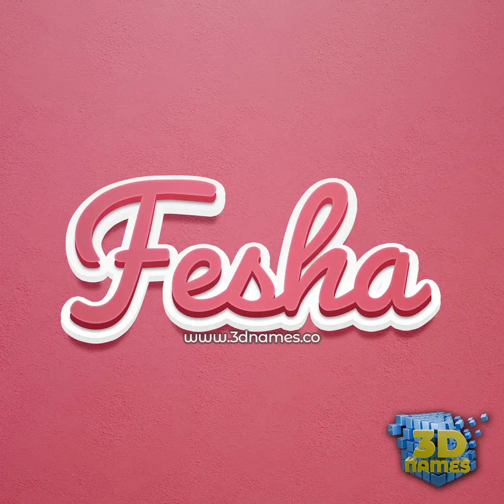 fesha in Red Scribble style - 3D name wallpaper