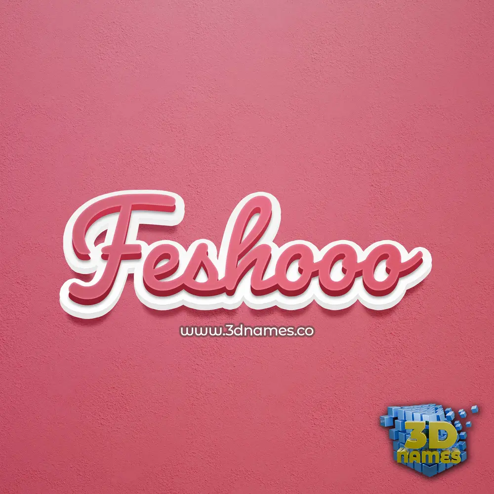 feshooo in Red Scribble style - 3D name wallpaper