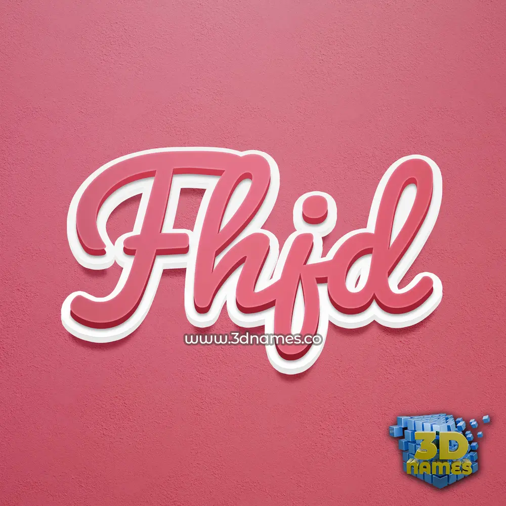 fhjd in Red Scribble style - 3D name wallpaper