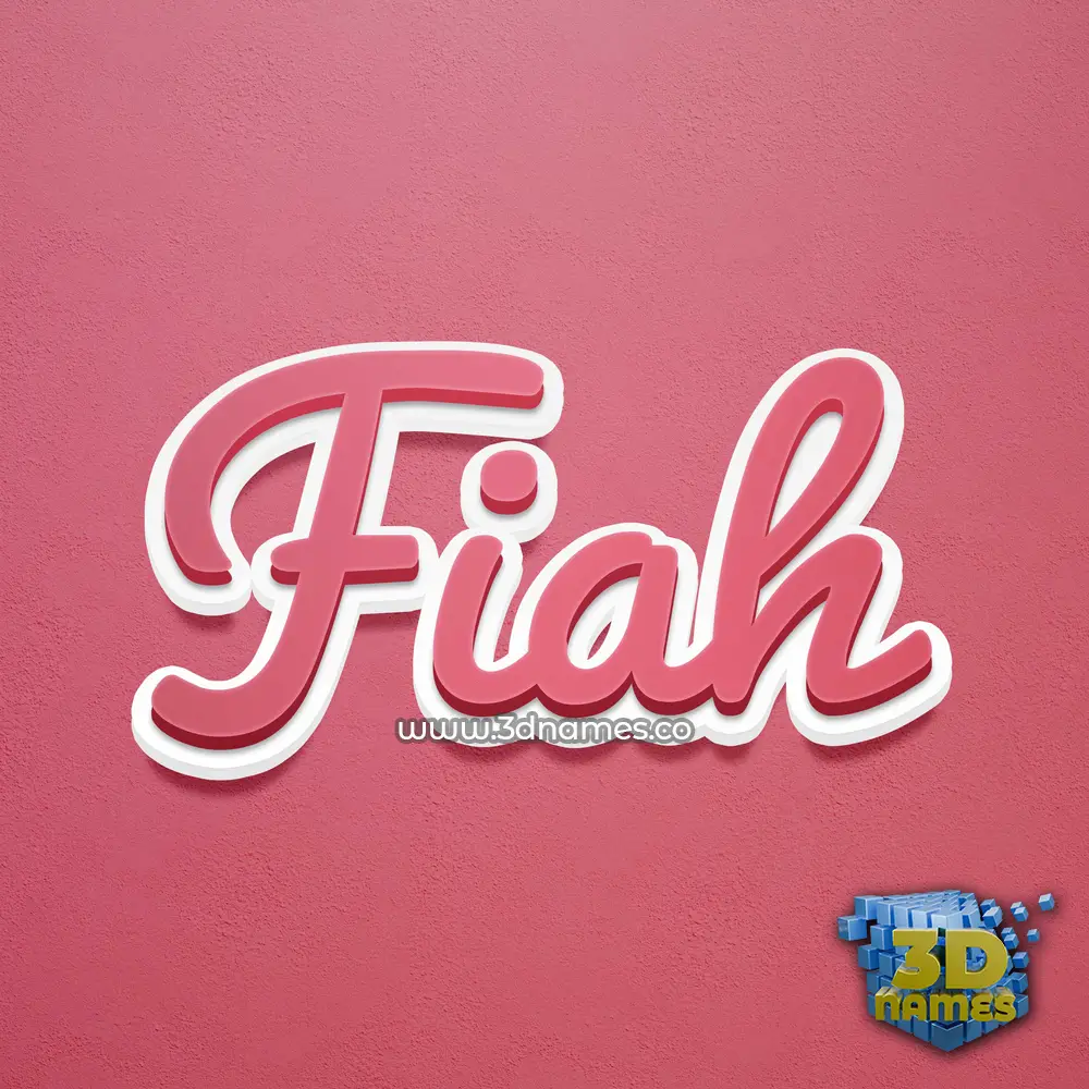 fiah in Red Scribble style - 3D name wallpaper